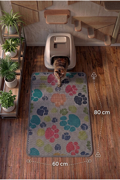 SoGood Concept XL - Renkli Patiler Temalı Petek Dokulu Kedi Kumu Yakalama Pas...