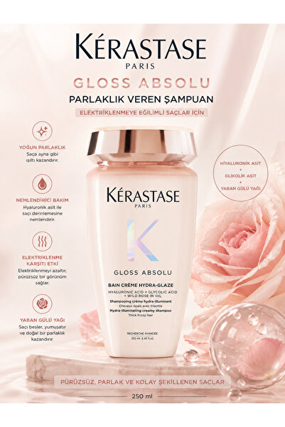 Kerastase Gloss Absolu 250 ml - Shine-Enhancing Shampoo Anti-Frizz Hair Care