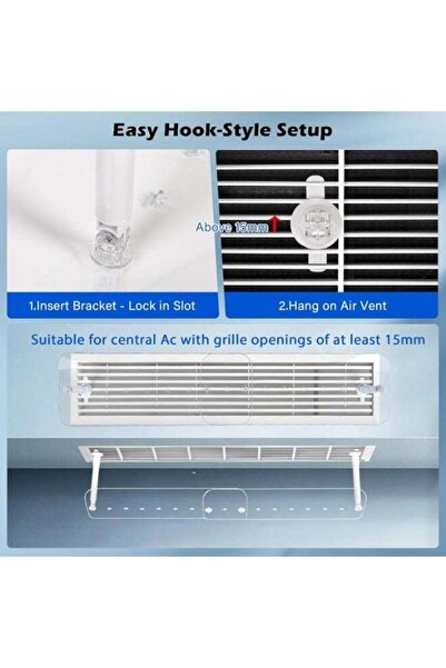 M.A&F's Central Air Deflector, Split Air Conditioner Deflector Adjustable Size Clear Central AC Air Flow Deflector, Fit for Most AC Split Air vents and Central Air Deflector Grilles