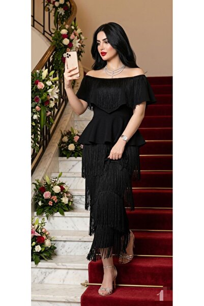 SERAFIN FASHION Two-Tone Dress (Red _ Black)