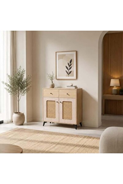 BAITY Modern Shoe Cabinet 2 Doors, Size 95x80 cm, Wooden Color