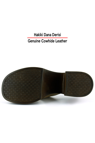 Erkan Saçmacı Gwen Mink Genuine Calfskin Asymmetrical Toe Cross-Strapped Thick Platform Heeled Slippers