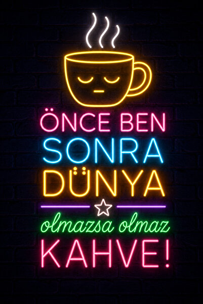 Lucena Pictură murală maro neon, MDF espiritual, Graffiti decorativ, Cafenea,...