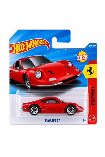 HOT WHEELS Ferrari Dino 206 Gt Kırmızı 1:64 Die-Cast Metal Koleksiyon Oyuncak...