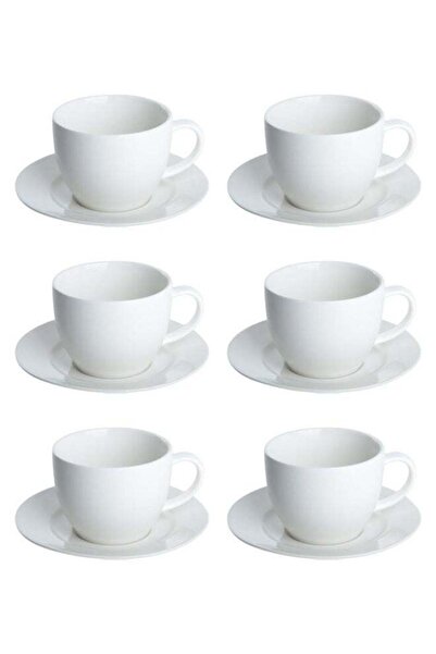 Trust Dove 12-Piece Porcelain Tea Cup & Saucer Set 180ML White, Set for 6 People