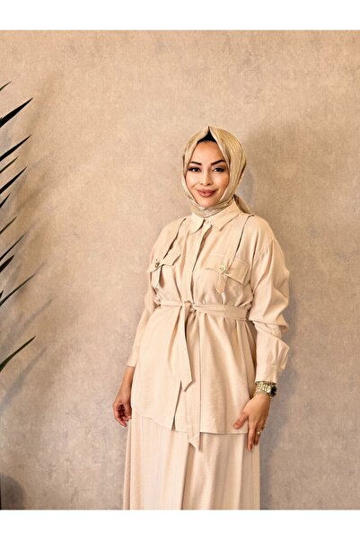 ALANURMODA 4498 طقم توليدو بيج