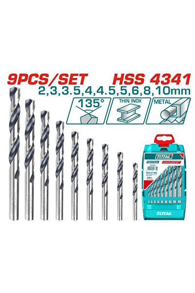 TOTAL Drill Feather Set 9Pcs/Set Stainless Tacsd0095 Total