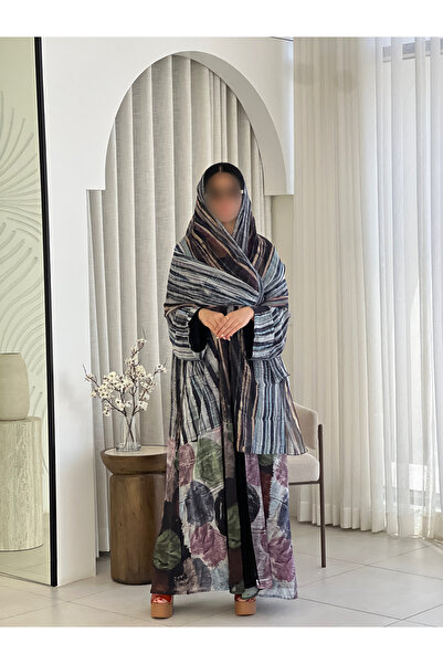 elegant veil عباية سُديم'كلوش شيفون مبطن بقصة A-LINE مع طرحة مطابقة