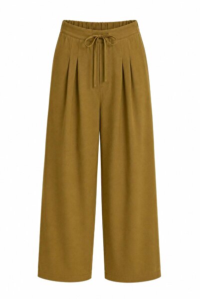 elif teke Novra Lace-Up Tencel Trousers Green