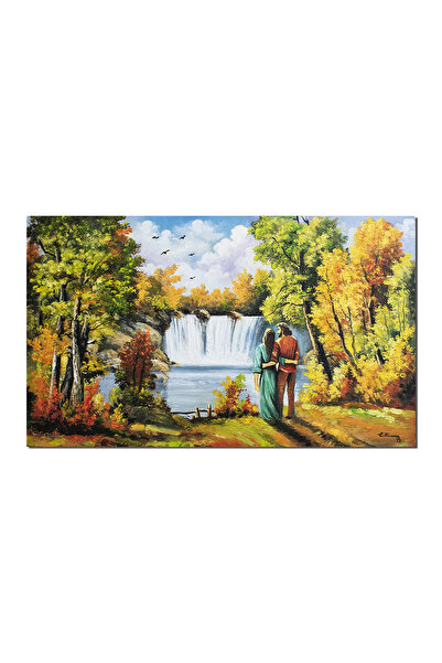 artnova Ръчно рисувана картина на влюбени, Заповядат заедно завинаги, 100x60с...
