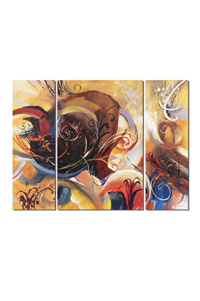 artnova Тричастна абстрактна ръчно рисувана картина, Космическа, 120x90см, ма...