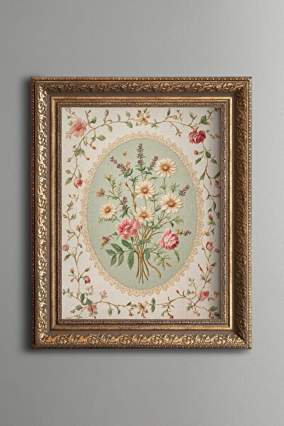 epiqart Flower Bouquet Pattern - Vintage Patterned Painting - Thick Model