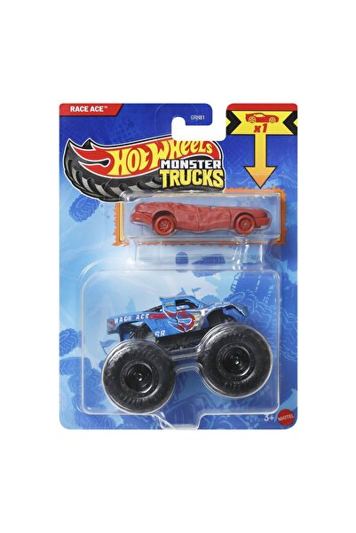 mattel Hot Wheels Monster Truck și Race Ace Mașină Metalică Albastră