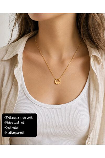 HER ŞEY NOTA www.herseynota.com 316L Stainless Steel Crown Figured Round Pend...