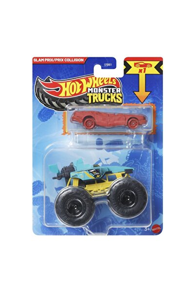 mattel Hot Wheels Monster Truck și Mașina Metal Slam Prix