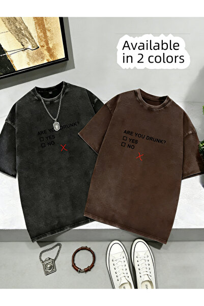 Little YELLOW Duck 230g Water-washed short-sleeved shirt Men'S Vintage Distre...