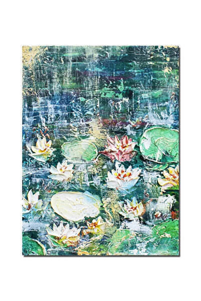 artnova Ръчно рисувана картина с импасто техника, Водни лилии, 40x30см акрил ...