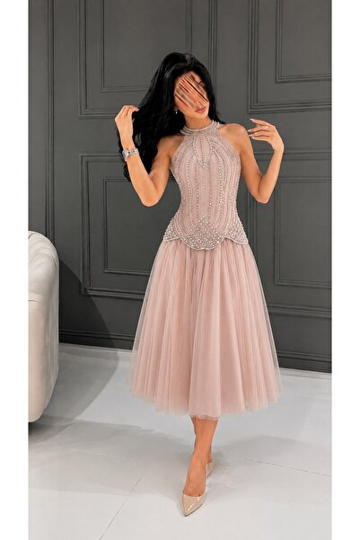 Jood Luxury Pearl Tulle Dress