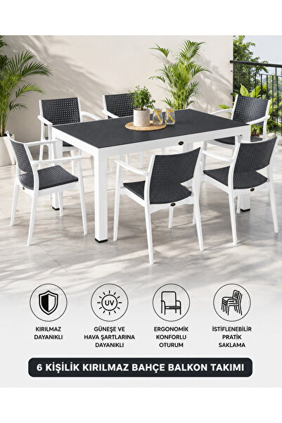 Kırılmaz Ömür Boyu Dayanıklı Masa Sandalye Takımı Bahçe Masası Balkon Masası Takımı