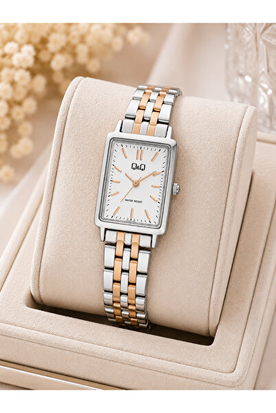 Q&Q Women's Wristwatch Rose Gold-Silver Color Casual and Stylish Combination ...