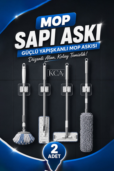 KCA HOME Paspas Süpürge Fırça Mop Askısı, Paspas ve Süpürge Sapı Tutucu, Duva...