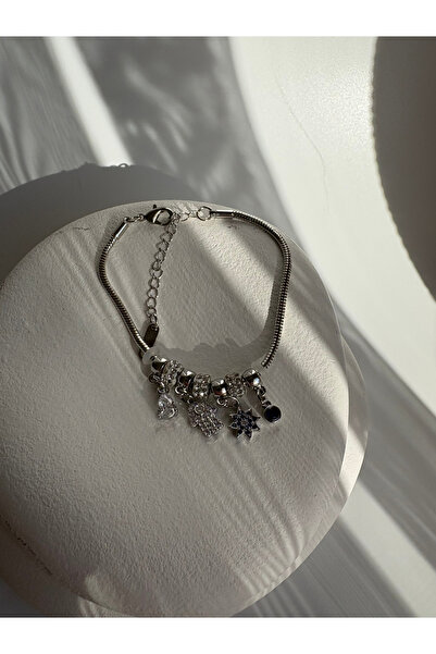 BHR AKSESUAR Silver Color Charm Bracelet