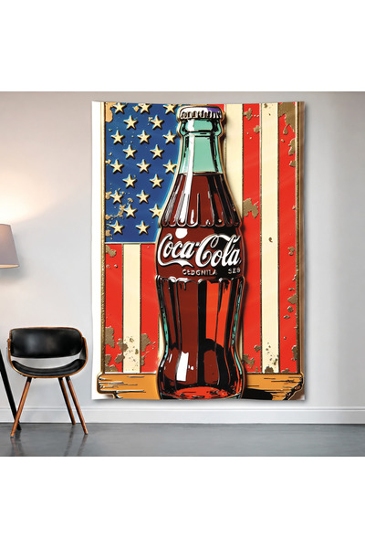 Geek Cultcha Coca-Cola American Flag Wall Covering Wall Tapestry First Qualit...