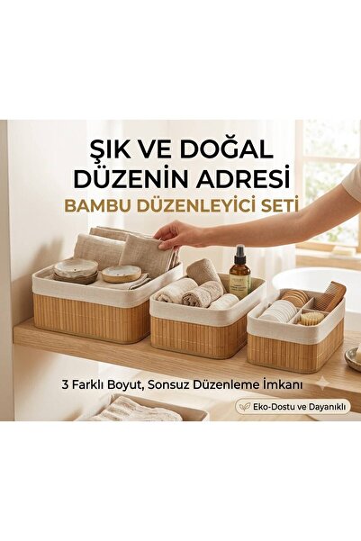 SEVORAHOME 3 Lü Kare Stil Pinterest Sepet Bambu Dekoratif Ev Düzenleyici