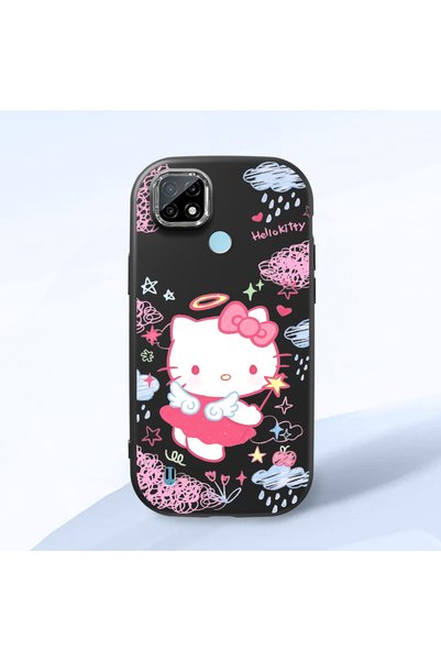 Hontinga Realme C21 Compatible Case Camera Protector Black Silicone Couple Ph...