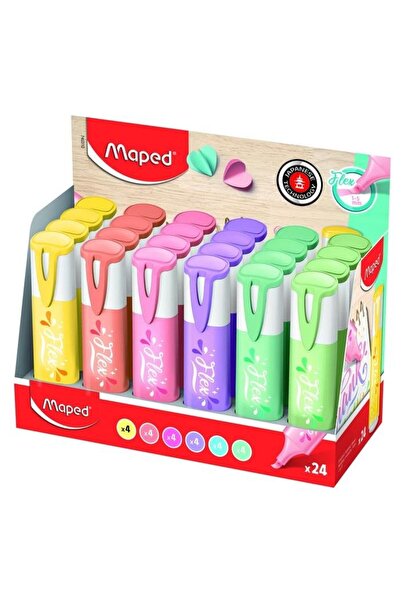 Maped Set de markere pastel Flex, varf flexibil, rezistent la lumina, 24 buc,...