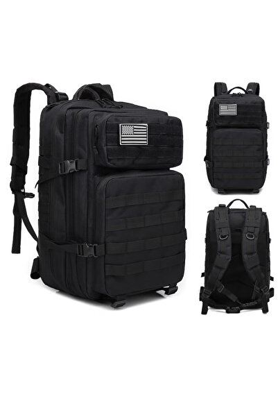 Sellsa Shop Rucsac militar impermeabil, 50 x 30 cm, rezistent la apă 45 L, negru