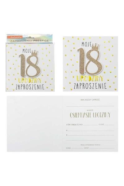 KUKARTKA Set 5 invitatii Premium pentru majorat multicolor 14,5x14,5cm cu pli...