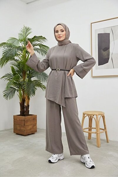 Generic Brand Ön Aller Detailed Trouser Suit - Smoke