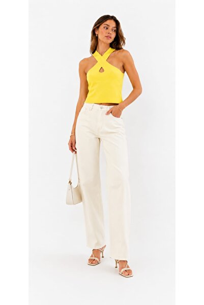 onno style women Sleeveless Strappy Cross-Neck Tricot Women's Bluz