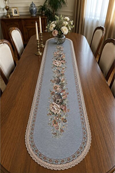 Yeshome Collection Husă de masă ovală Vintage Bouquet Goblen 40x170