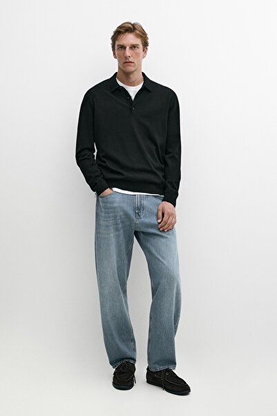 Massimo Dutti %100 Merinos yünlü polo yaka triko kazak