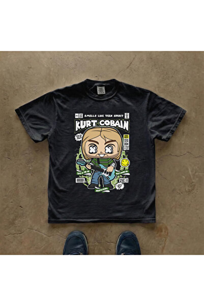 Grafftee Clothing تي شيرت كورت كوبين مطبوع للجنسين مقاس كبير
