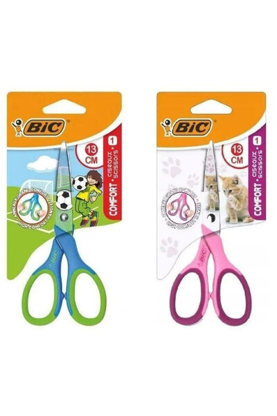 Bic Foarfece pentru copii (scissors) Comfort, 13 cm, manere moi, Multicolor, ...