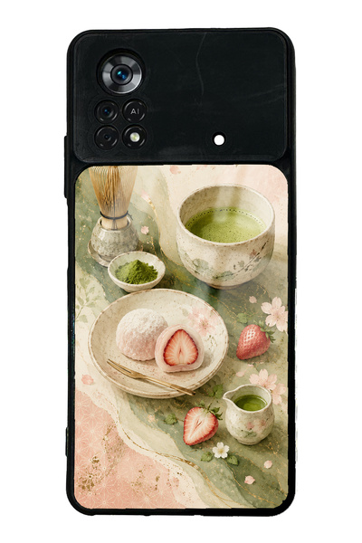 Spoyi Xiaomi Poco X4 Pro Sakura Matcha Mochi Design Glossy Phone Case