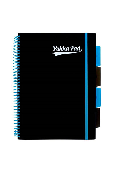 Pukka Caiet NEGRU NEON Proiect B5, 200 de coli, dictando, pachet 3 buc.