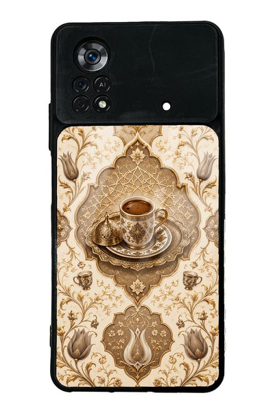 Spoyi Xiaomi Poco X4 Pro Ivory Ottoman Coffee Designed Glossy Phone Case