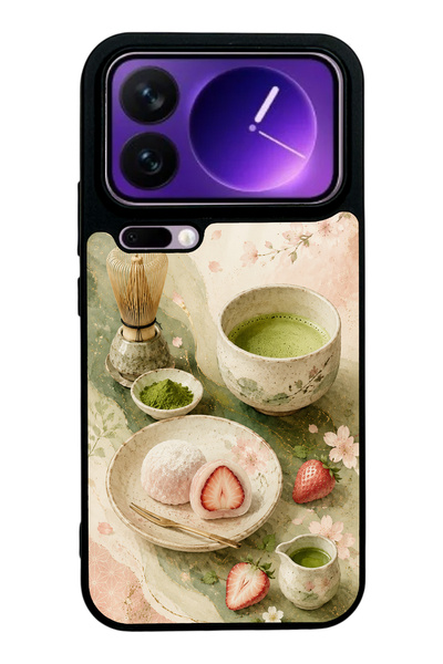 Spoyi Xiaomi 17 Pro Glossy Phone Case with Sakura Matcha Mochi Design