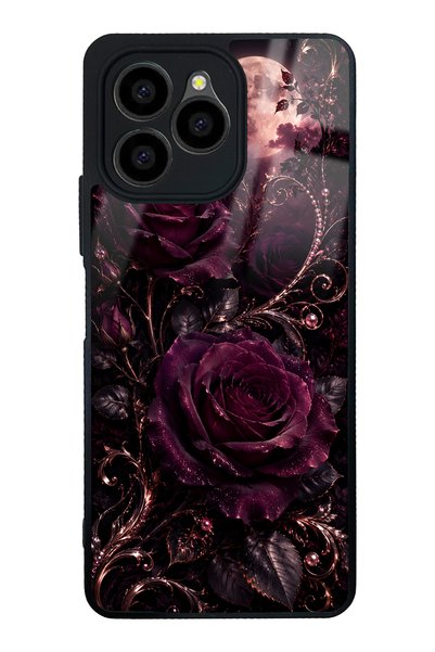Spoyi Omix X6 Moonlit Burgundy Rose Design Glossy Phone Case