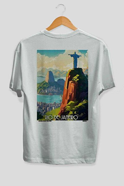 Ankhises Ρίο ντε Τζανερίο Λευκό Oversize Country City T-shirt με στάμπα στην ...