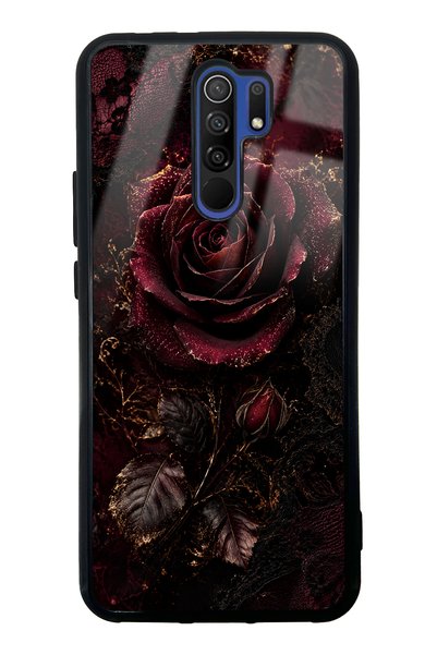 Spoyi حافظة هاتف Xiaomi Redmi 9 بتصميم ميدنايت فيلفيت روز لامعة
