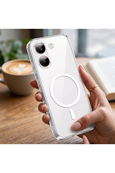 CaseOnn Xiaomi Poco X8 Pro Kılıf Kablosuz Şarj Özellikli Sararmaz Kristal Ser...