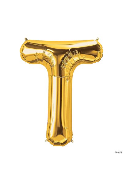 Baloane Vesele Balon Folie Litera T Gold 40 cm LTR6-T