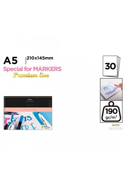 Artix Bloc desen marker A5 Spira 30 coli 190gr-M2 PB311