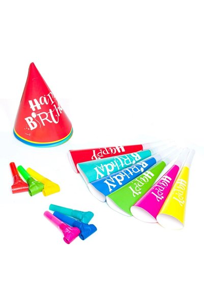 Baloane Vesele Set 18 Piese Petrecere Happy Birthday Multicolore COF10