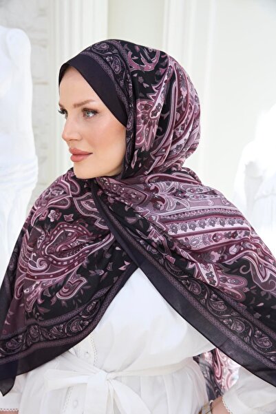 ENRİCO FERRİ Petra Nazende Patterned Shawl - Dark Plum Powder